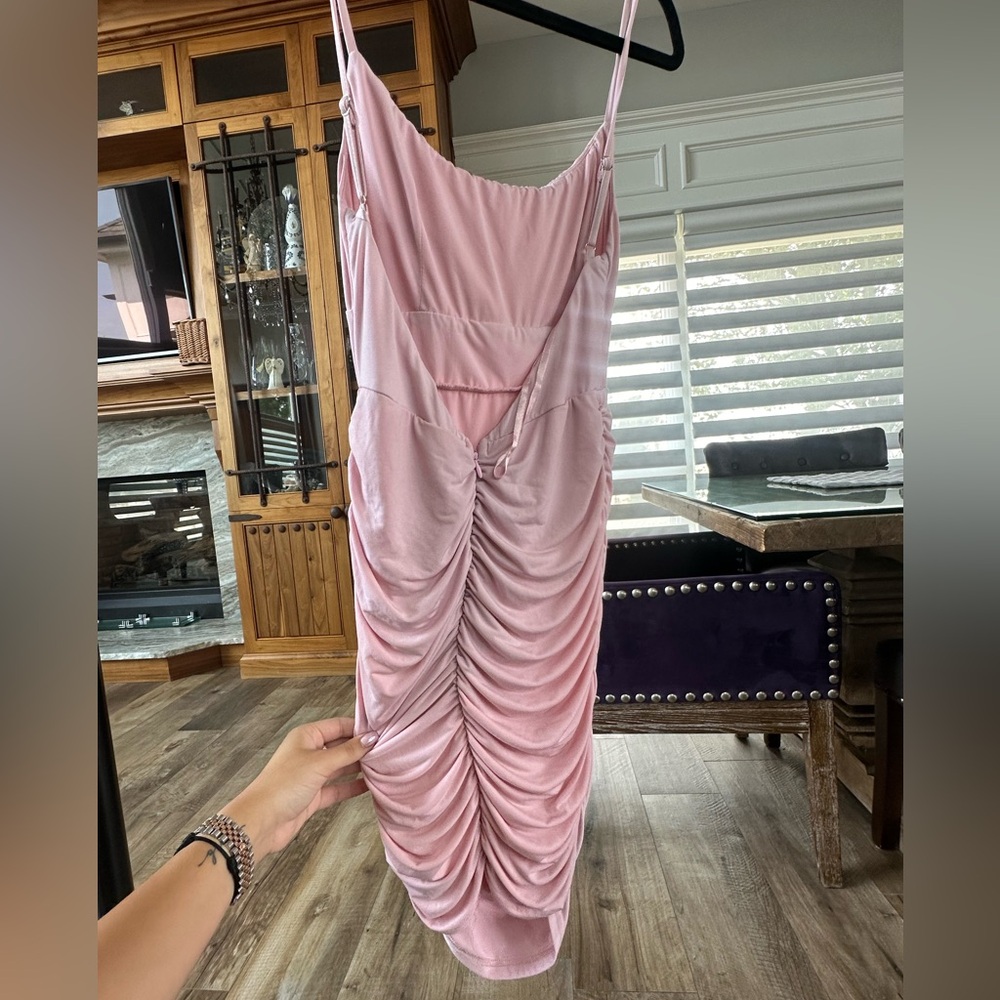 Pink dress with open back
